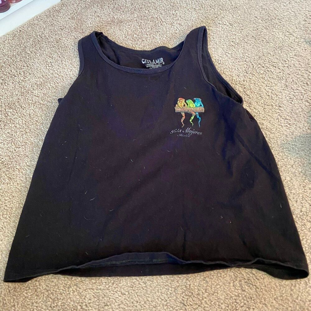 Citlamir Isla Mujeres Mexico Black Mens Iguana Tank Top